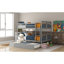 Lit superposé double au-dessus de double avec gigogne simple et échelle-gris (ancien SKU: LT000204AAE-1)