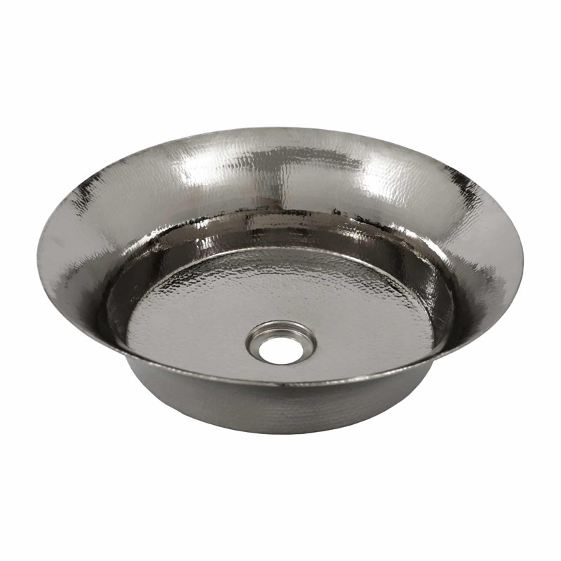 Maestro Metal Circular Vessel Bathroom Sink, Polished Nickel