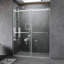 Porte de douche sans cadre, porte de douche coulissante double avec verre trempé épais 3/8 po de qualité supérieure, acier inoxydable-112517945