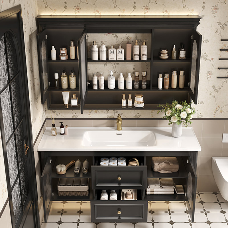 Armoire de salle de bain luxueuse rétro française, L 47,6 po