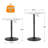 23.5" Bistro Pub Table Adjustable Height Round Cocktail Bar Table with Wood Tabletop and Metal Base-761036010