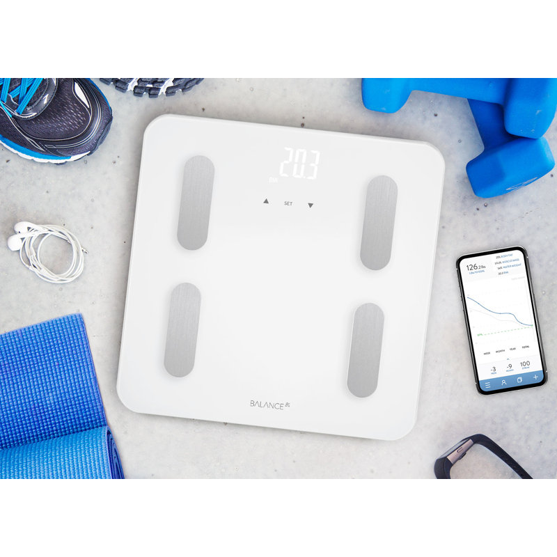 Greater Goods Digital Scale for BMI, Weight Tracking, Body Fat, Water Weight - Accurate Sleek Bathroom Scale for a Healthy Weight Loss Journey