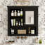 Armoire de toilette 32 po à fixation murale, armoire de toilette à 4 tablettes, peu encombrant, tablettes réglables pour articles avec miroir, tablettes de rangement, utilitaires-1447498213