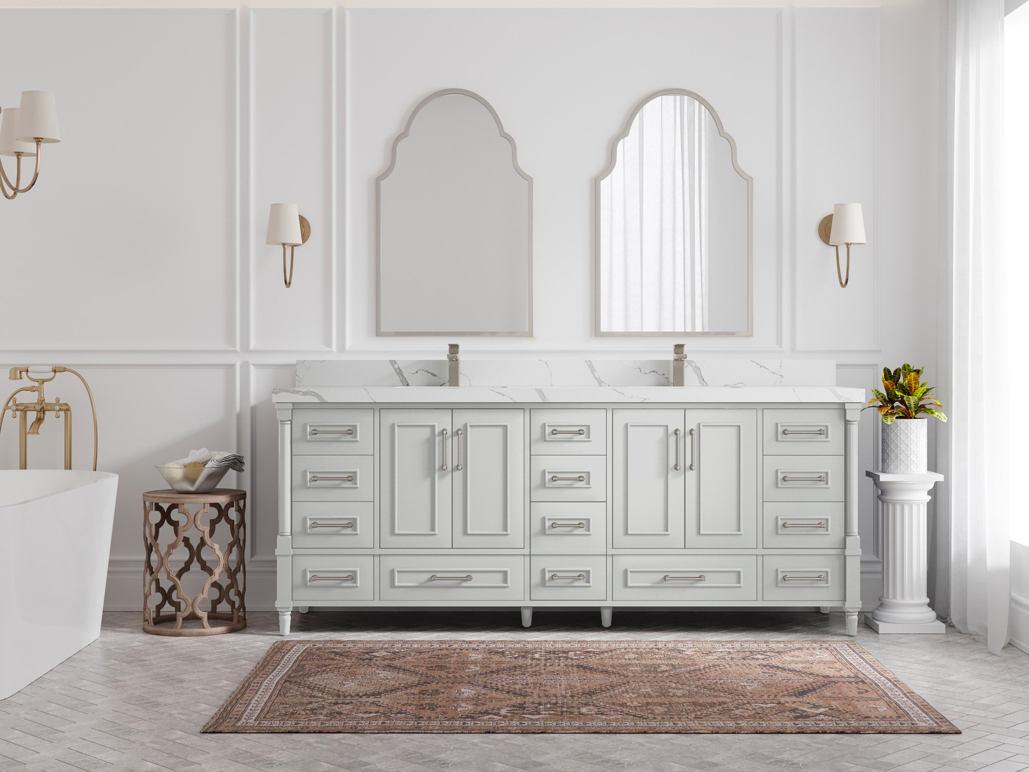 Willow Collections Aberdeen 84" Double Bathroom Vanity Set Wayfair