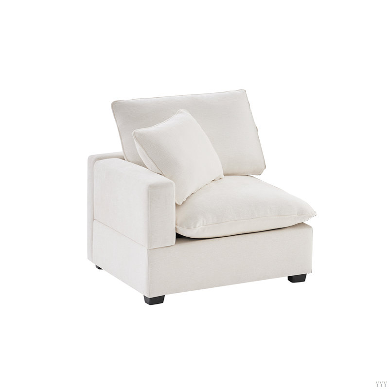 Module de siège 31,5 po x 30 po pour canapé modulaire modulaire, chenille, 2 couleurs, Blanc