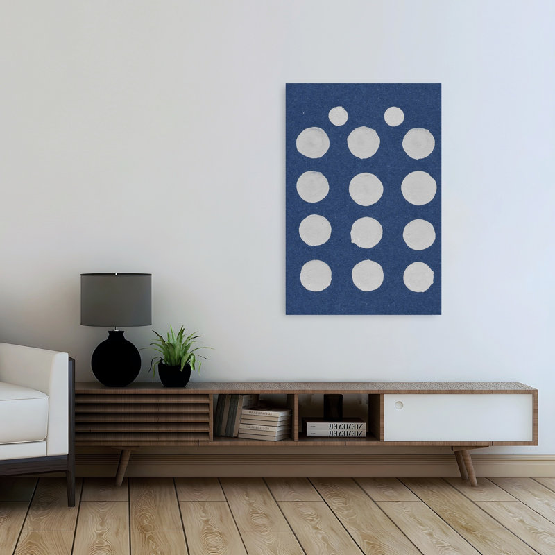 Cercles bleus sereins, reproduction d'art géométrique moderne abstraite, H 48 po x l 32 po