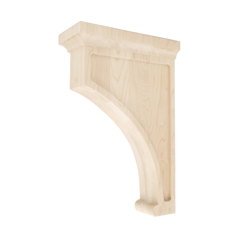 14" Unfinished Hard Maple Traditional Wood Corbel Bracket