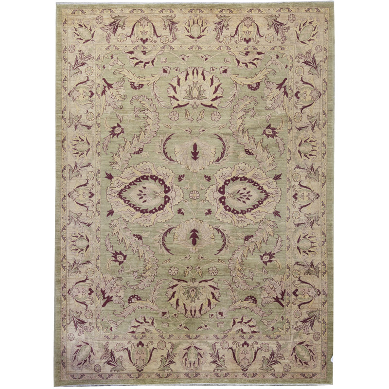 Tapis ivoire et rouille noué à la main de haute qualité