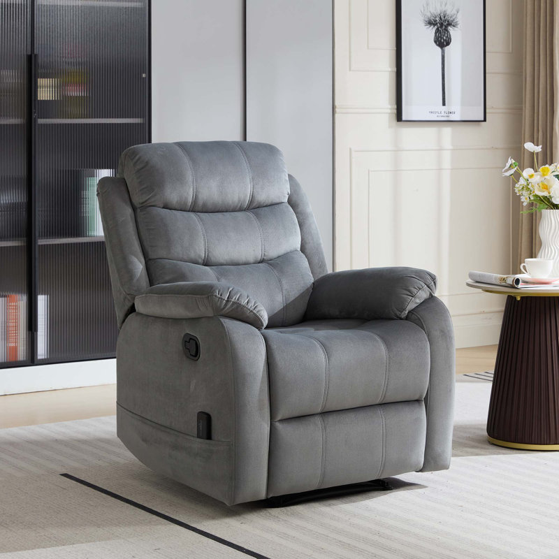 Fauteuil inclinable manuel rembourré en tissu Steph Plush