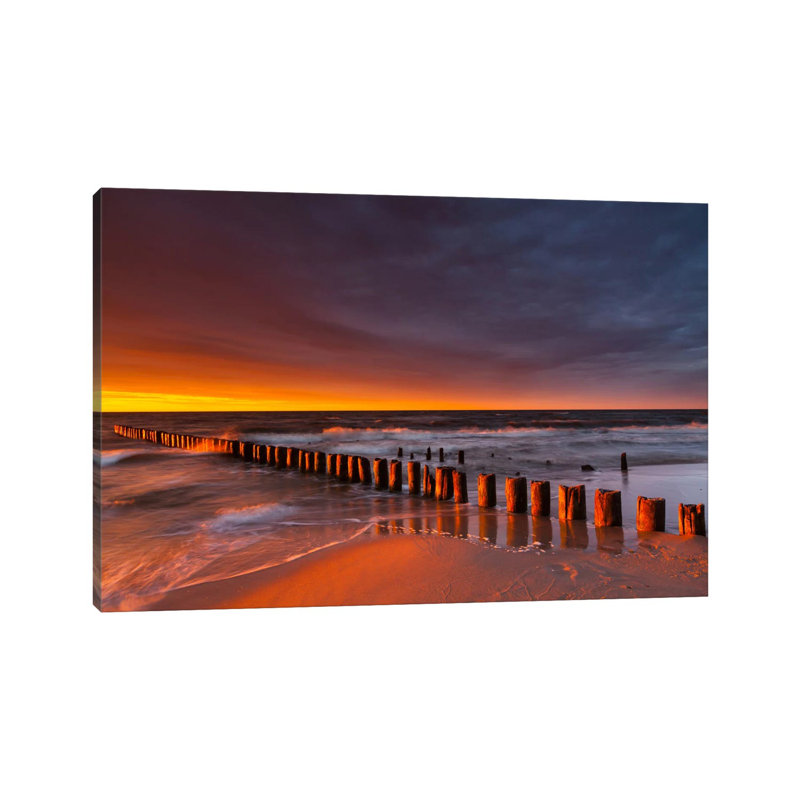Poland, Baltic Sea, Dziwnow, Sunset IV by Mikolaj Gospodarek - Wrapped Canvas Painting, 20.32 cm H x 30.48 cm W