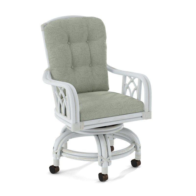 Edgewater Castered Arm Chair, Bisque, Basic Navy; 0317-61