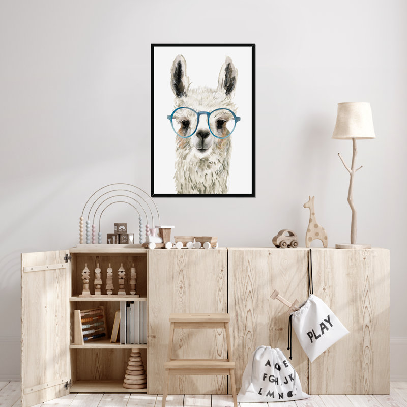Hip Llama II by Victoria Borges - Painting, Black Framed Paper Print, 95cm H x 65cm W