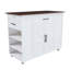 Îlot de cuisine mobile de 46 pouces avec rangement, prise de courant et tablette réglable - Bar à déjeuner rustique polyvalent pour la maison
