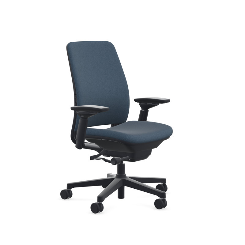 Steelcase Amia Ergonomic Task Chair, Night Owl, Seagull, Hard Floor
