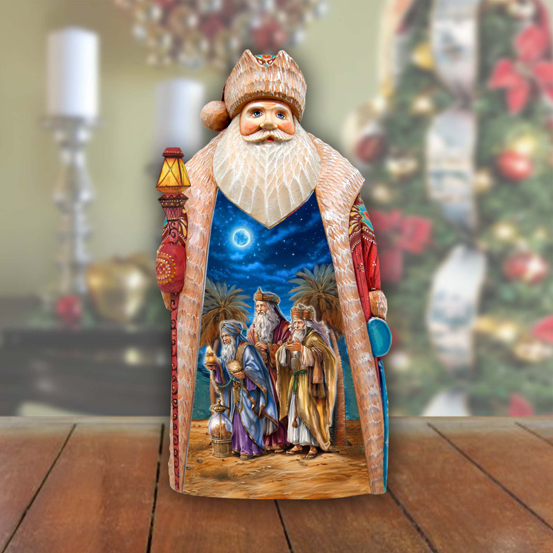Christmas Figurine in Red/Brown/Blue/White