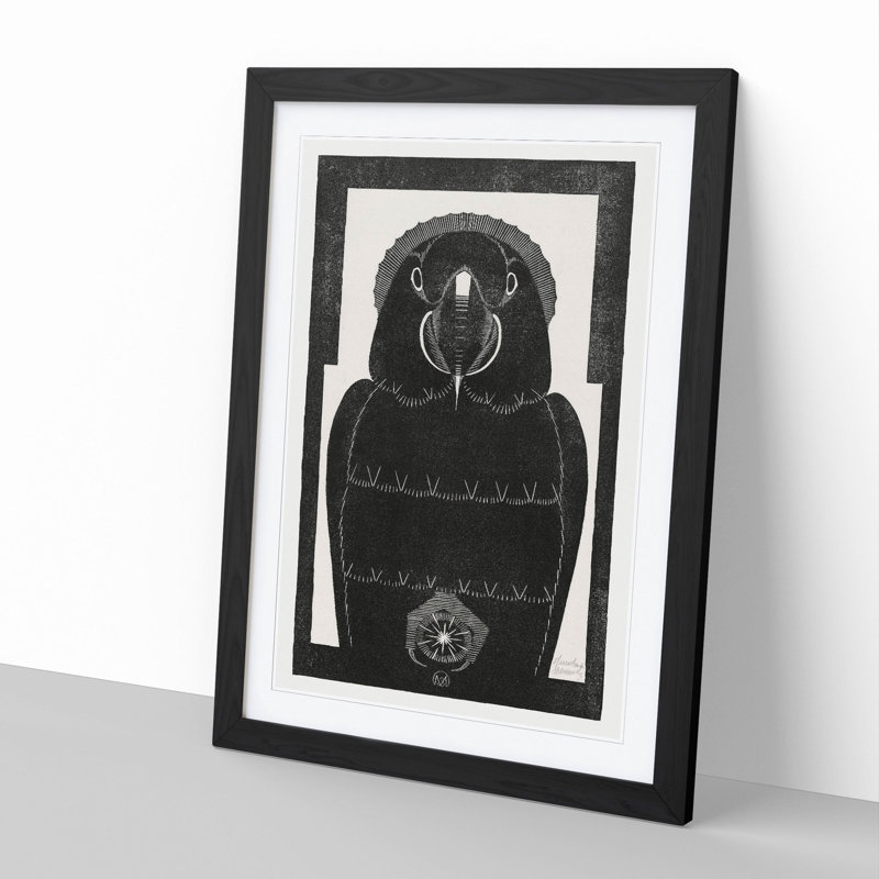 Parrot by Samuel De Mesquita - Framed Print, 36cm H x 27cm W x 2cm D, Black Framed