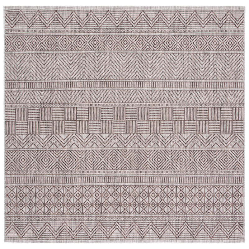 Harraj Performance Southwestern Indoor/Outdoor Area Rug, Square 6'7"