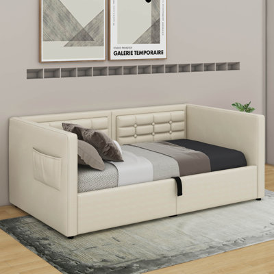 Twin Size Daybed Hydraulic Storage Twin Bed Frame With USB & Type-C Charging