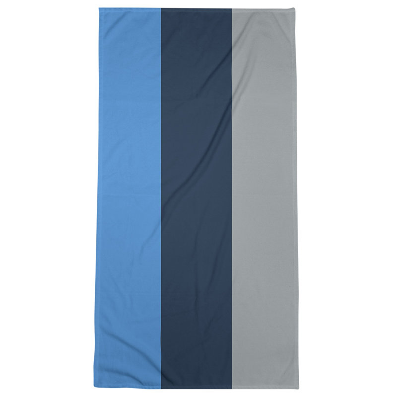 Bath Towel, Blue/Navy Blue/Gray
