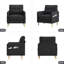 Fauteuil capitonné moderne en chenille avec poches de rangement l 31 po George-319322570