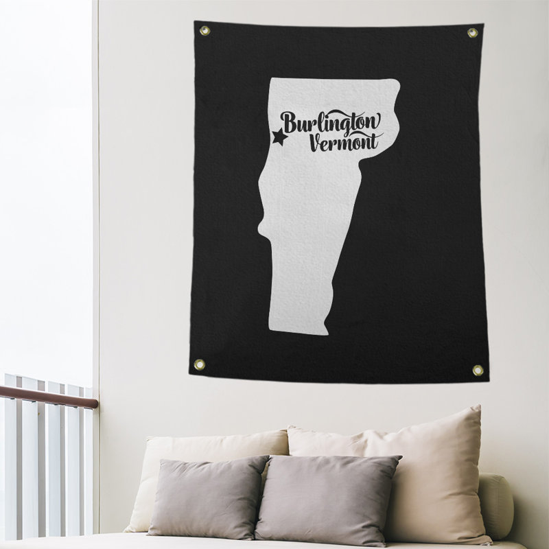 Tapisserie murale vermont burlington, H 80 po x l 59 po, Noir