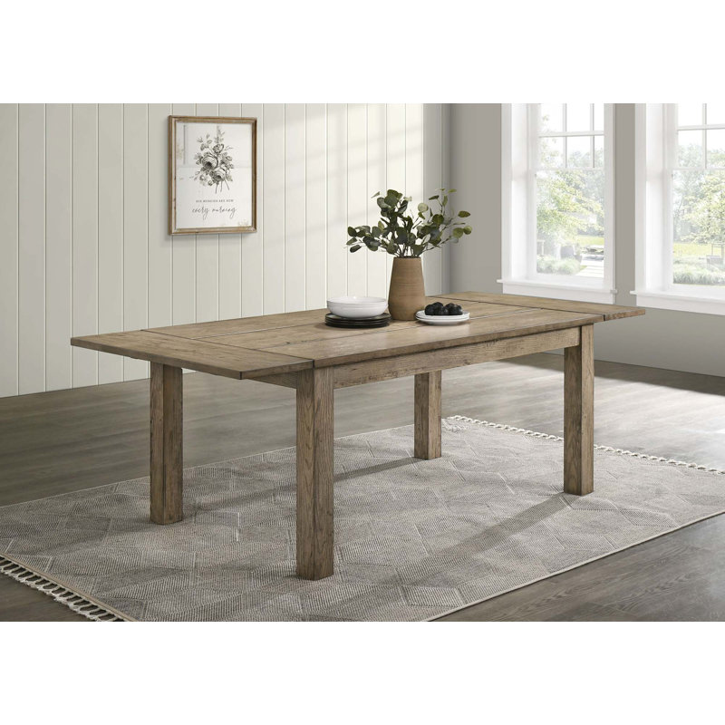 Table de salle à manger à rallonge en bois massif de 87 pouces, chêne Vineyard