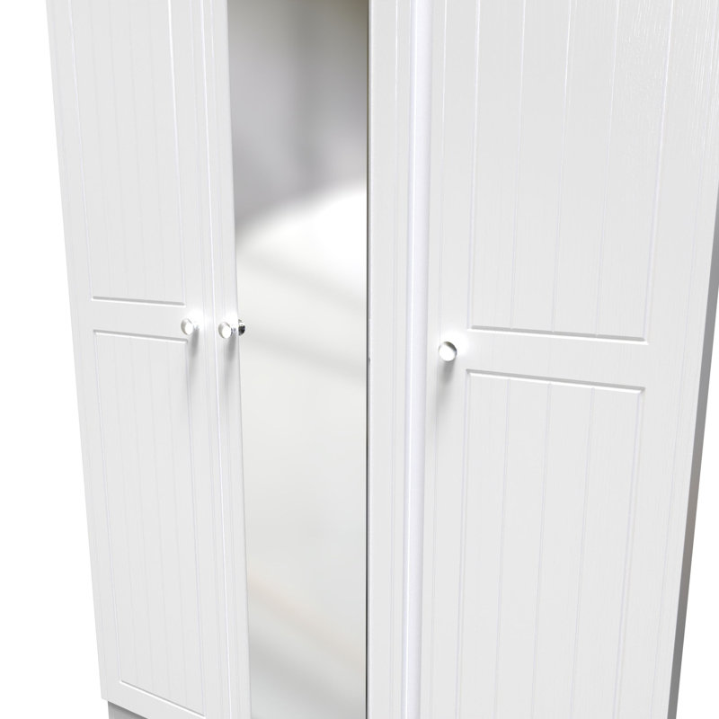 3 Door Wardrobe, Porcelain Ash/Oak
