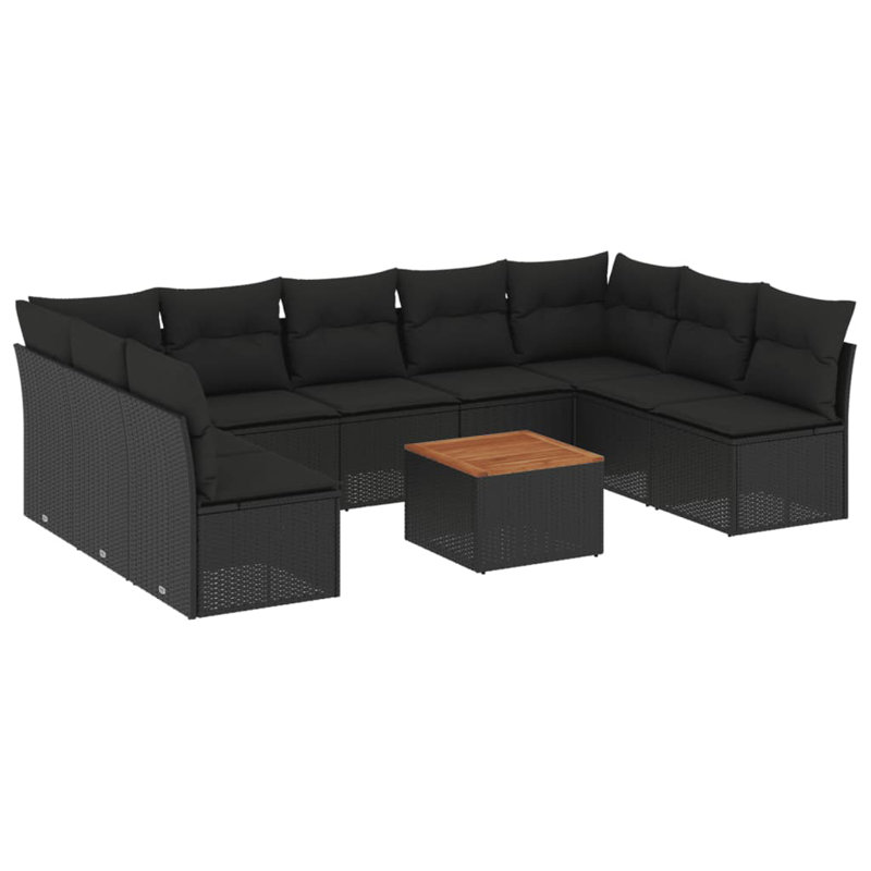  Garden Sofa Set Black