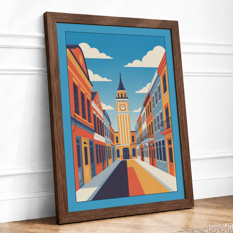 Toward The Tower Modern - Print, Walnut, A4 - 29.7 x 21.0 cm