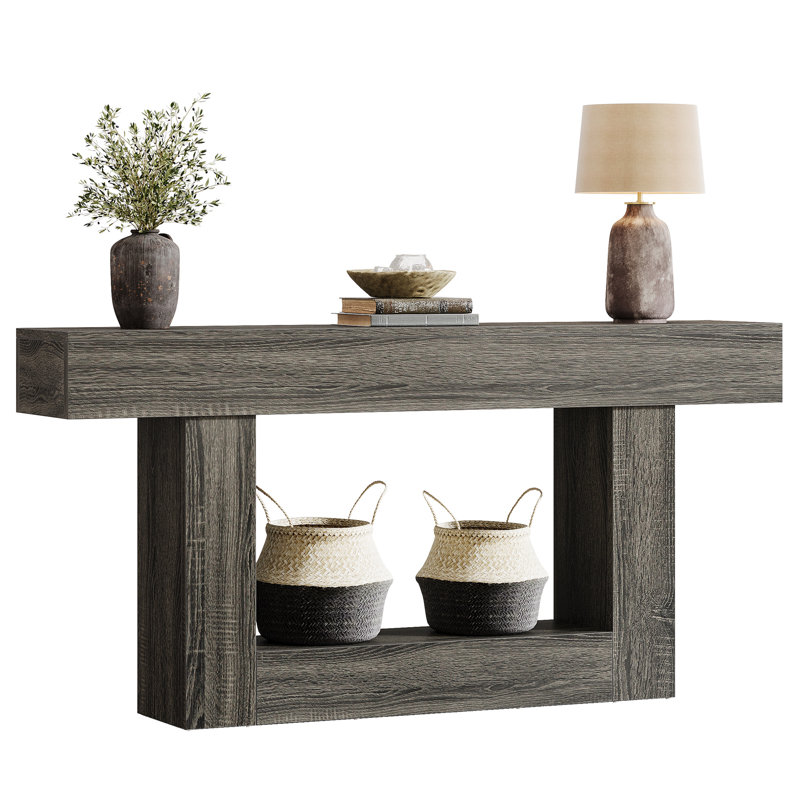 63" Console Table for Entryway, Narrow Sofa Table Behind Couch for Living Room, Hallway, Dark Gray