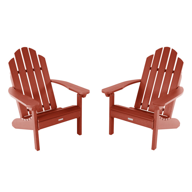 Rialto Outdoor Adirondack Set, Rustic Red