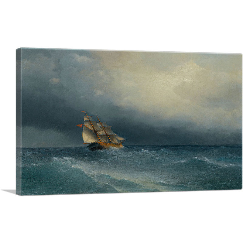 «The Lifting Storm 1880» par Ivan Aivazovsky, reproduction d'art sur toile tendue, H 12 po x l 18 po x P 0,75 po