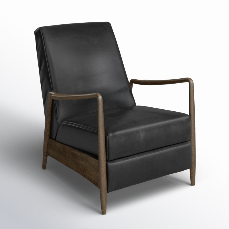 Braden Recliner-Dakota Warm Taupe, Dakota Black Genuine Leather