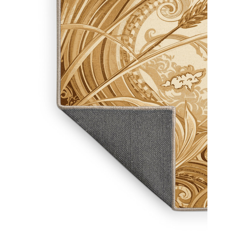 Tapis beige moelleux moelleux de style oriental champêtre français, 7 x 9