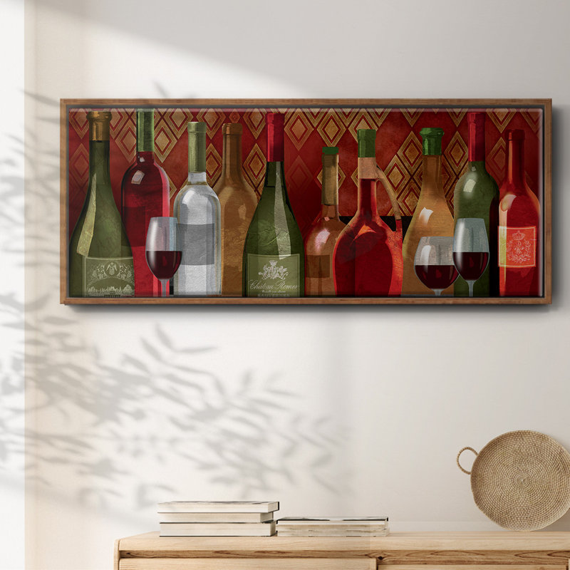 Wine Tasting- Framed Canvas, 24" H x 60" W