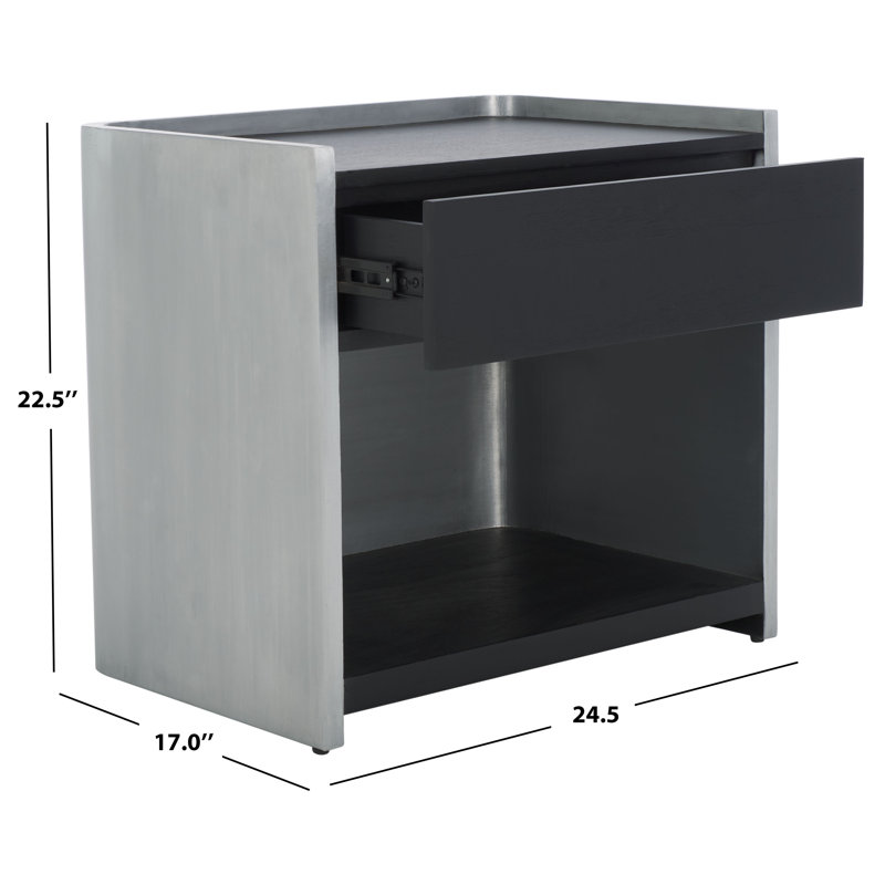 Ottawa Wood and Aluminum Nightstand