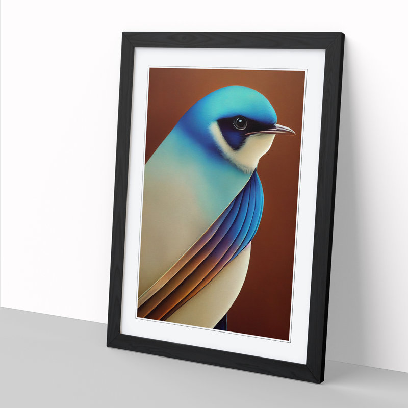 Bird - Single Picture Frame Print, Black Framed, 46cm H x 34cm W x 2cm D