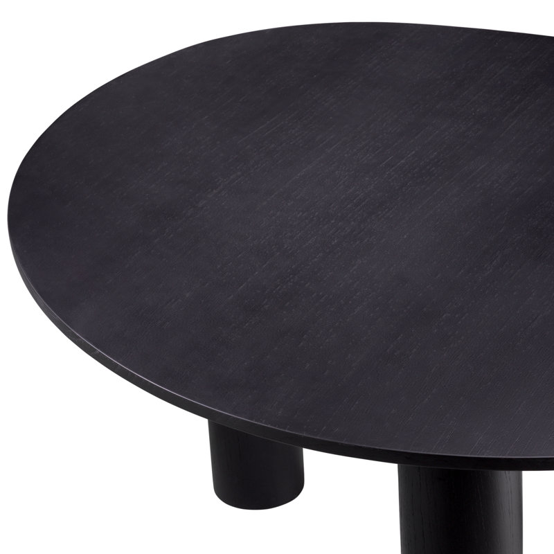 Dining Table Lombardo Natural Oak Veneer - Top, Black
