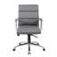 Fauteuil de direction pivotant Dave avec finition en métal chromé, vinyle gris-117561372