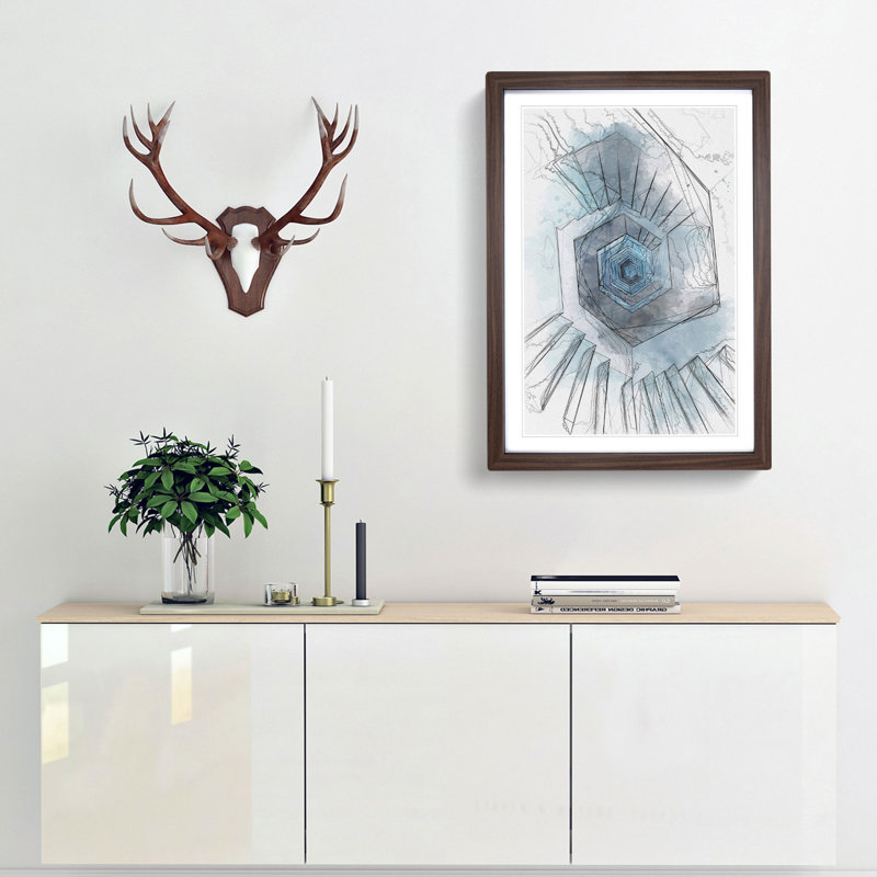 Endless Staircase in Abstract - Picture Frame Graphic Art Print, Walnut Framed, 65cm H x 48cm W x 2cm D