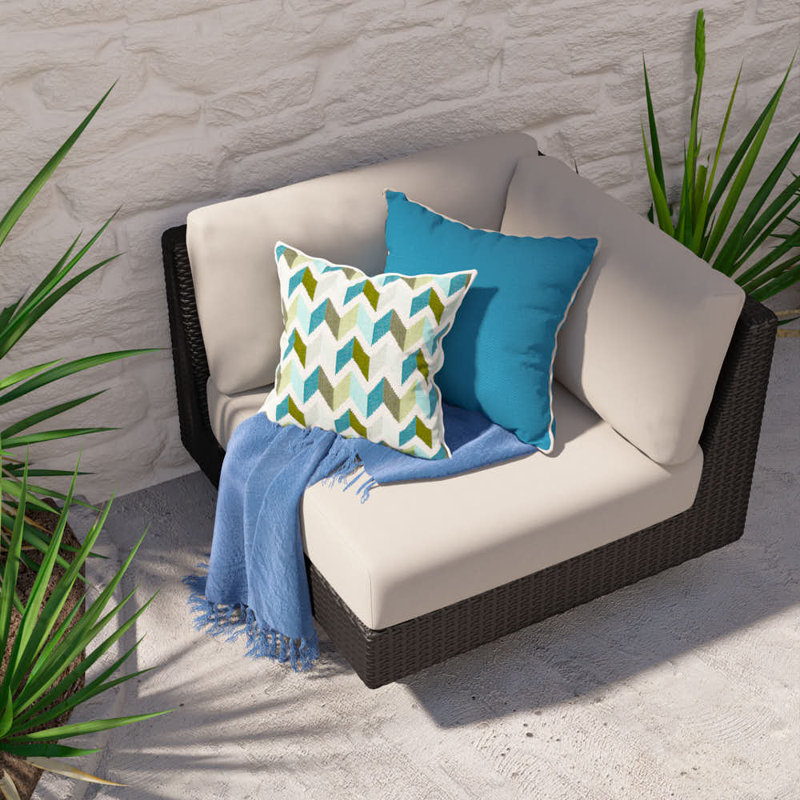 Ehrenfried Powder Coated Aluminum Outdoor Lounge Chair , Sunbrella® Cushions Included, Dove, Espresso