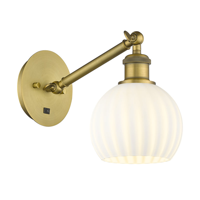 Applique murale 1 lumière Ballston, Laiton brossé, H 8 po x l 6 po x P 12 po