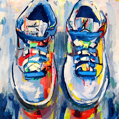 Air Jordan 18 by Stephen Chambers - Wrapped Canvas Graphic Art