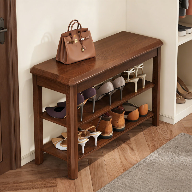 Premium Wooden Shoe Cabinet For Home, 20.5" H x 31.5" W x 11.8" D