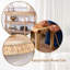 Console en bois fabriquée à la main avec garniture tissée à la main, tablettes de rangement à 3 niveaux, idéale pour un décor rustique de style bord de mer et dans un couloir
