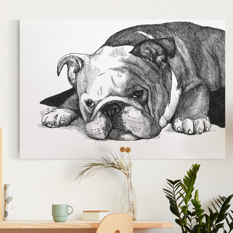 « Gracie The Bulldog »-impression sur toile, H 48 po x l 32 po x P 1 po