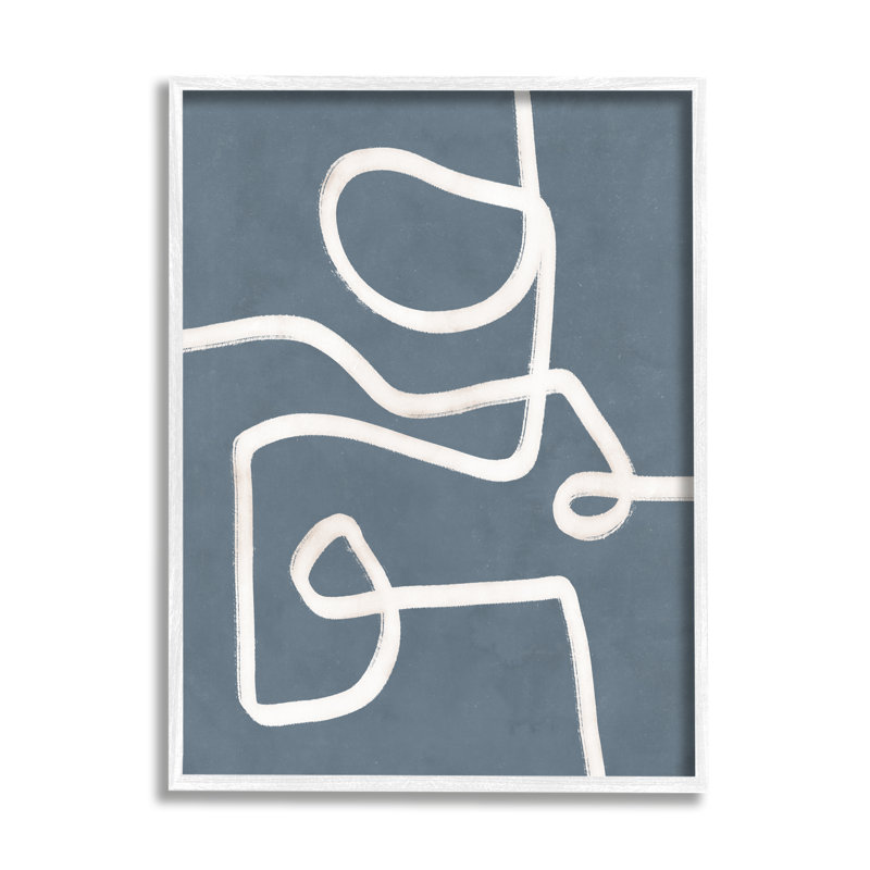 «Abstract Squiggle Shape Contemporary Paint Stroke Design» par Nina Blue - cadre flottant, impression sur toile