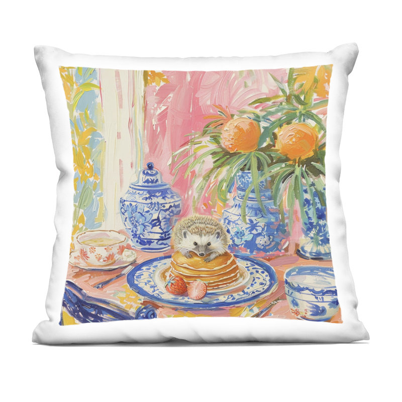 Coussin Stupell Industries Pancakes Stack & Hedgehog