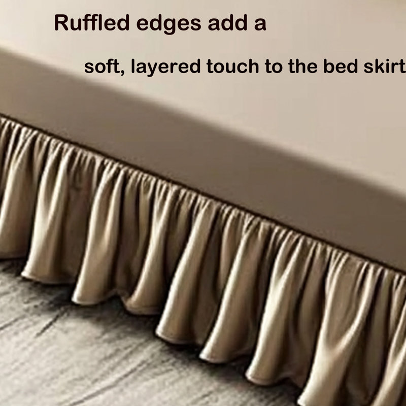 Solid Pleated Silk Bed Skirt