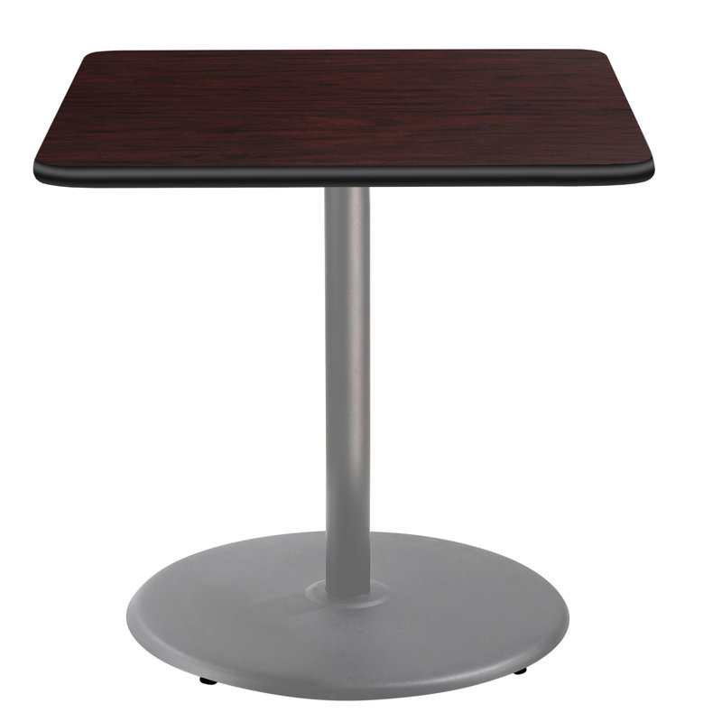 Table carrée pour salle de pause, H 30 po x L 36 po x l 36 po, Acajou, gris